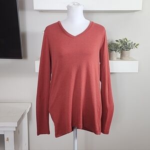 Eddie Bauer Long Sleeve V-neck Top